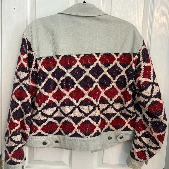 Free People Boho Knit Denim Jacket - Picture 2 of 7